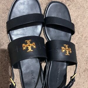 LIKE NEW WORE ONCE TORY BURCH SANDAL BLACK SIZE 10. NO BOX